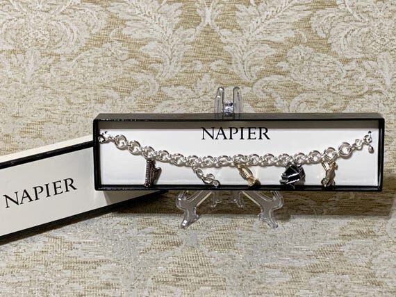 Vintage Napier Musical Instrument Charm Brace...