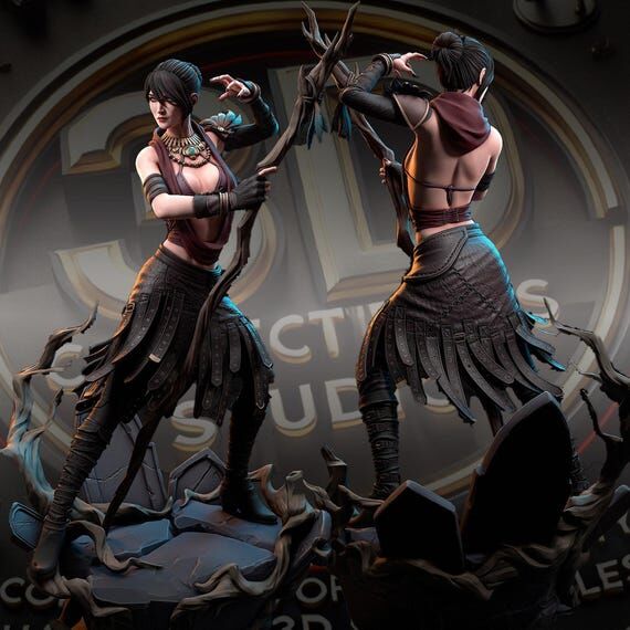 Wild Magic Witch Custom 3D Printed Statue –...