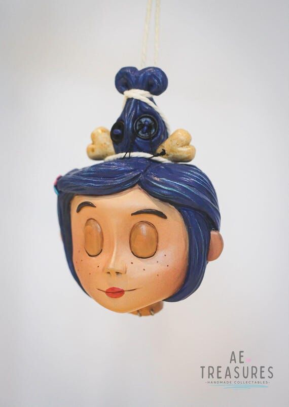 Button eyes girl / Shrunken head /voodoo head...