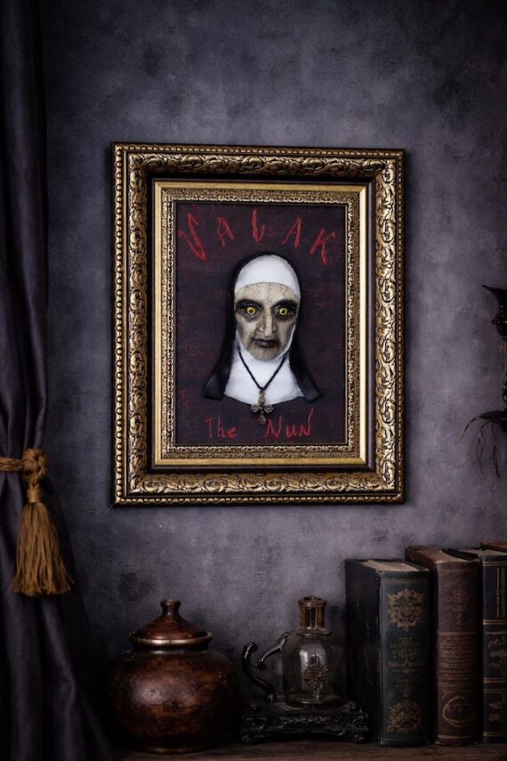 Handmade Wall decor Valak Horror Portrait, Ha...