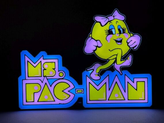 Ms. Pac-Man LED Lighted Sign with remote, ret...