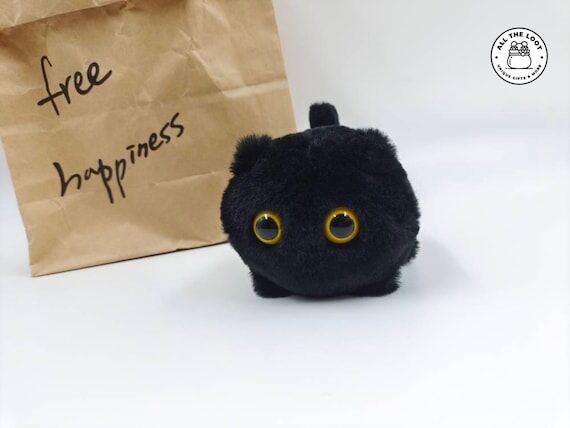 Gremliny plushie cat, adoptable kitty, desk b...