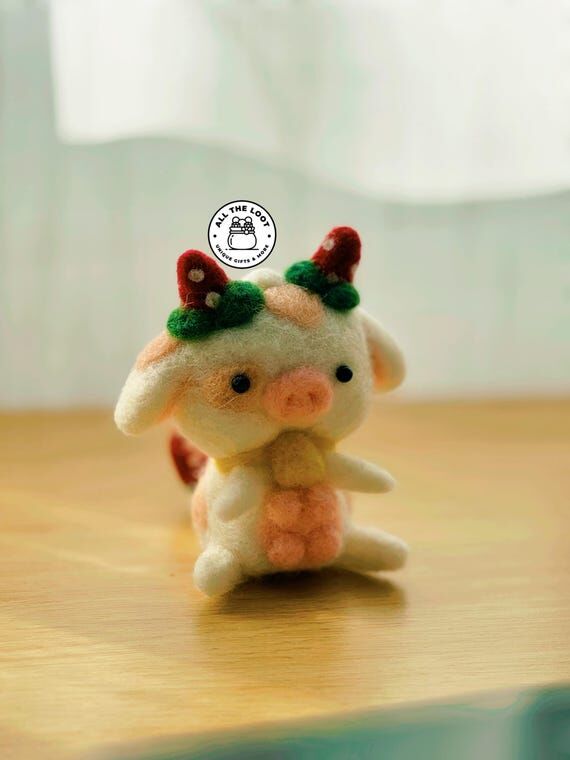 Strawberry Cow Felt Figure – Kawaii Needle ...