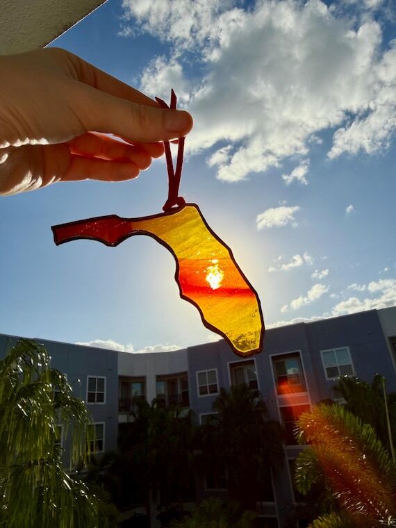 Stained glass state hanger Florida...