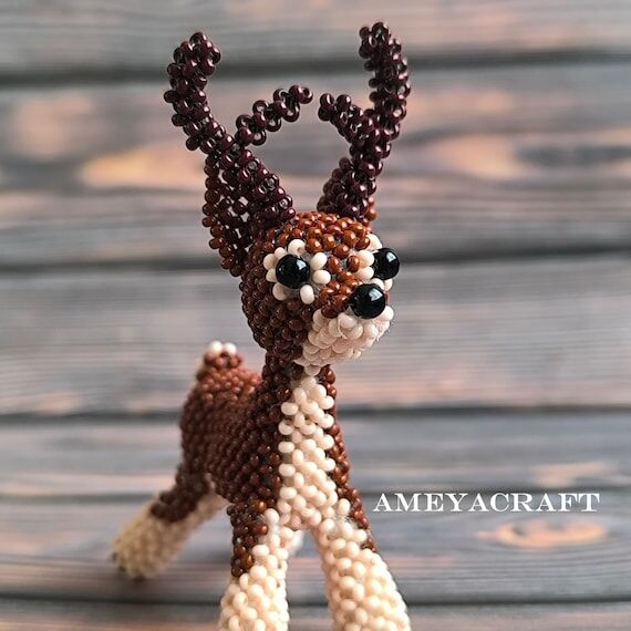 Handcrafted Beaded deer Figurine...