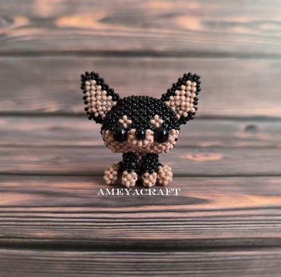 Handmade beaded chihuahua figurine...