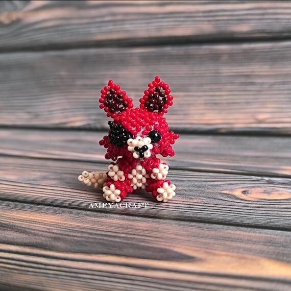 Handcrafted Beaded foxy Figurine...