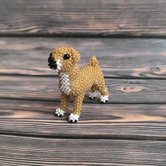 Handcrafted Beaded Dog Figurine...