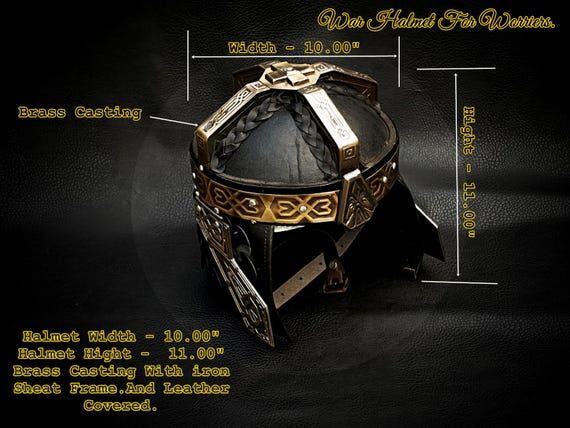 Handmade Gilmi Cosplay Helmet, Dwarven Leathe...