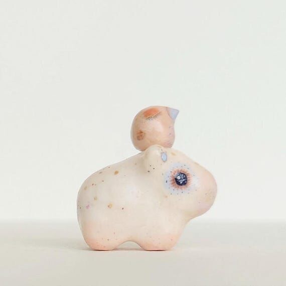 Polymer Clay Bear Figurine: Animal Totem Mini...