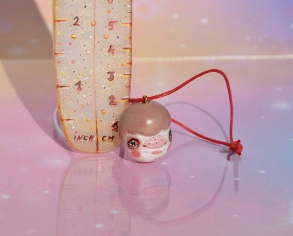 Hanging Doll Head: Tiny Polymer Clay Christma...