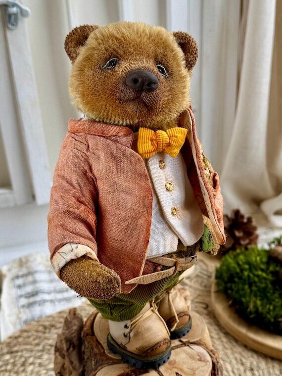 Mohair Teddy Bear 21 cm, Gentleman Dressed Ar...