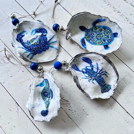 Sea Creatures Oyster Keepsake ornament, Decou...