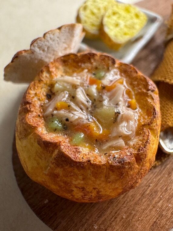 1:6 Scale Chicken Soup Bread Bowl...