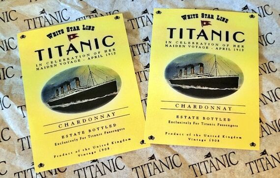 2 Titanic Replica Chardonnay Wine Labels...