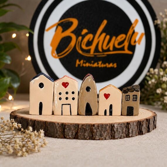 Handmade Clay Houses | Hand Painted Miniature...