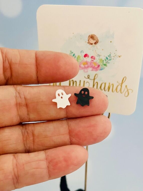 9mm Resin Ghost Charms: Witchy Flat-Back Embe...