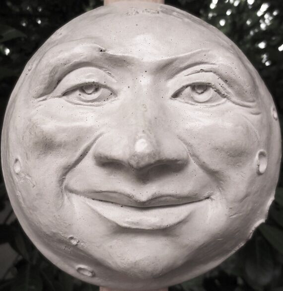 Full Moon Man Hanging Sculpture, Handmade Acc...