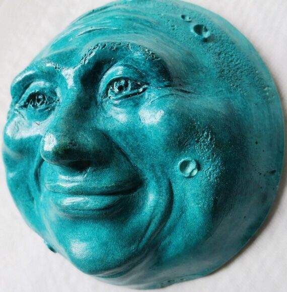 Handmade Full Moon, a Hanging Mini Wall Sculp...
