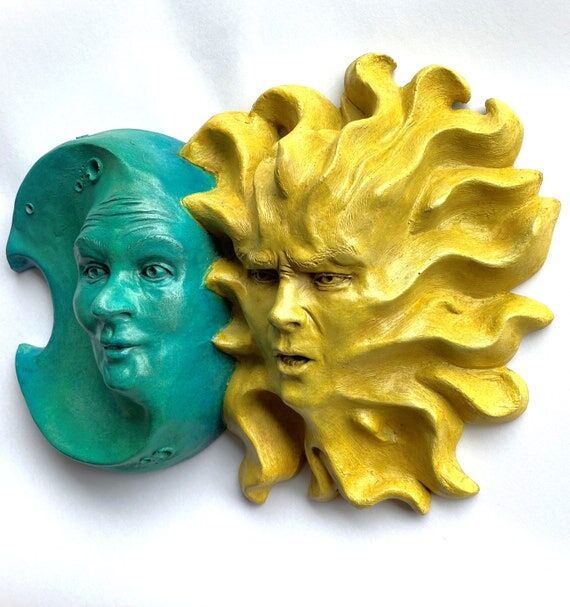 Richly Tinted Emerald and Amber Cast Stone Wa...
