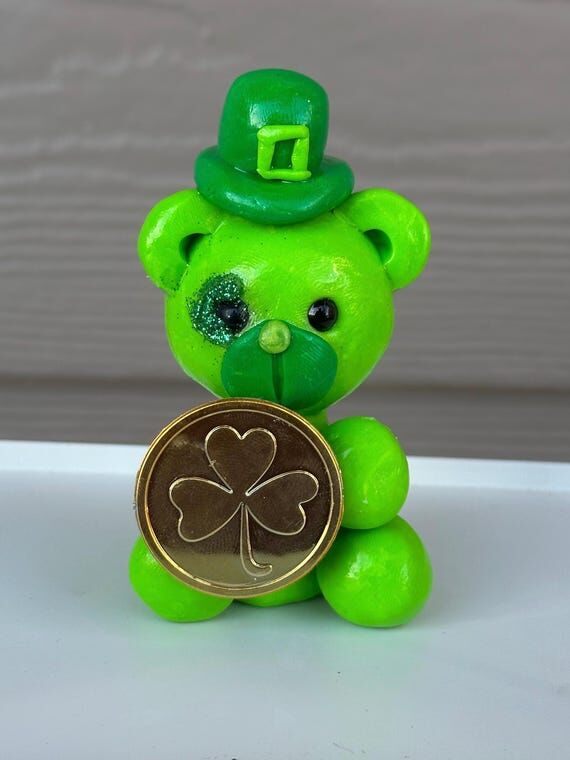 Saint Patrick’s Day Clay Bear - Handmade Sc...