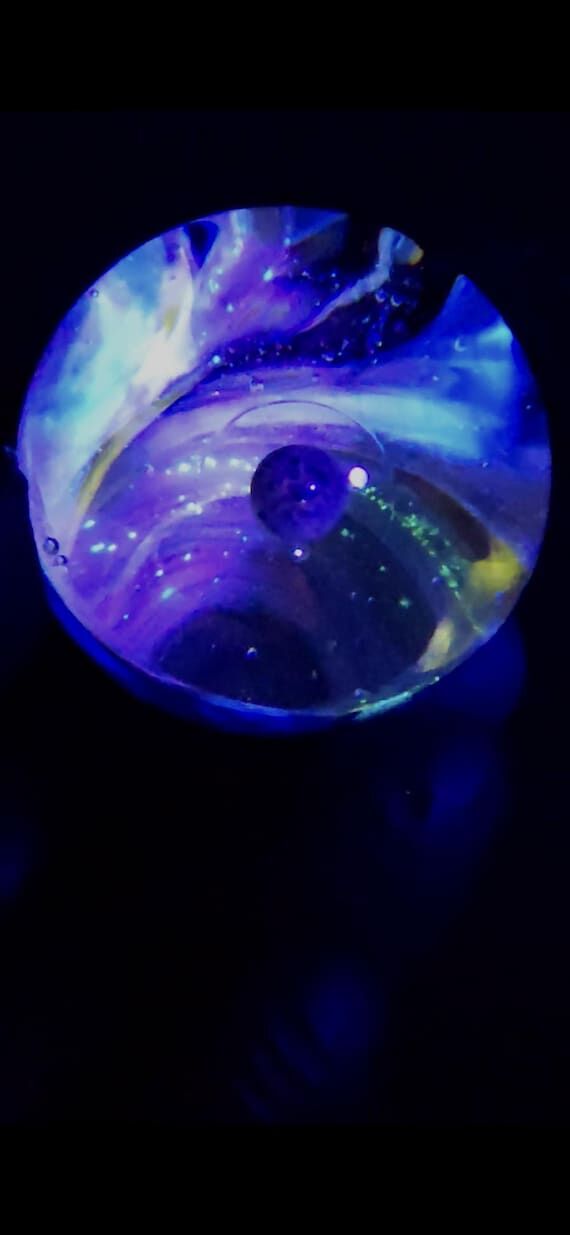UV Vortex Nebula Marble - Blue Cratered Plane...