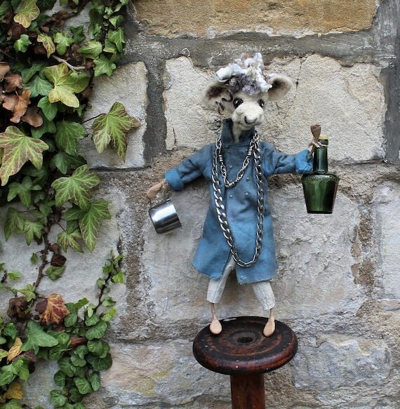 Needle Felt Alpaca Doll 'Horace', Handmade Ll...
