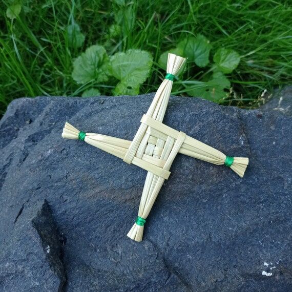 Handmade St. Brigid's Straw Cross: Irish Bles...