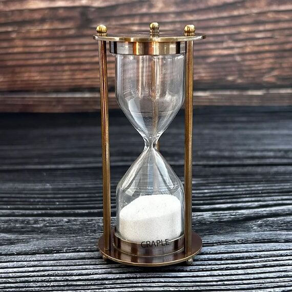 Handcrafted Antique Hourglass | Small Brass &...