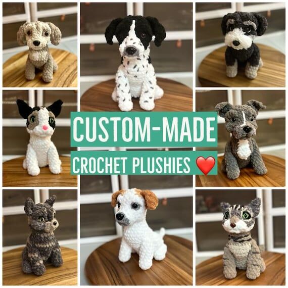 Custom Crochet Dog, Custom Crochet Pet, Handm...