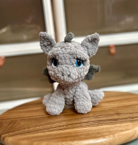 Crochet Dragon Plush Handmade Gift, 7 Inch Pr...