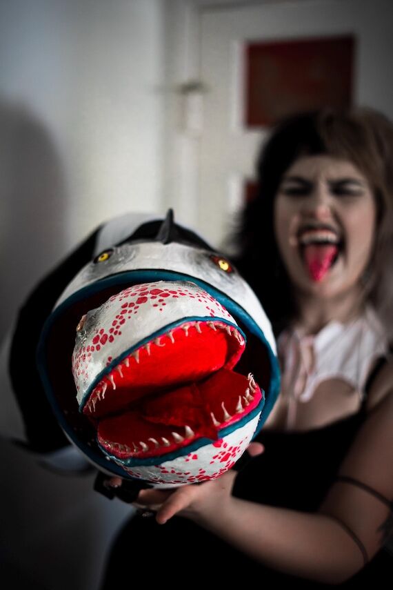 Handmade Piranha Plant Head Mask - Scary Hall...