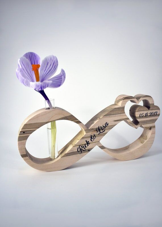 Infinity Heart Bud Vase, Customizable with Na...
