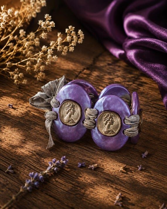 Purple Statement Bracelet, Handmade Wearable ...