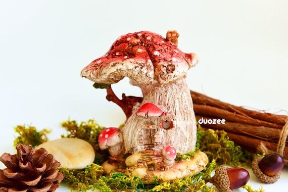 Sale！Miniature Fairy Garden House Mushroom ...