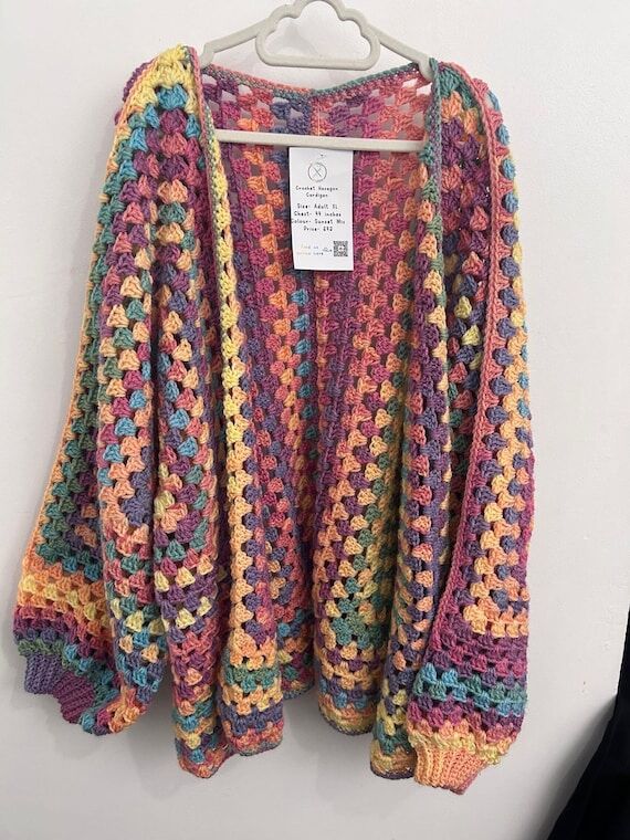 Handmade Crochet Hexagon Cardigan: Cosy Boho ...
