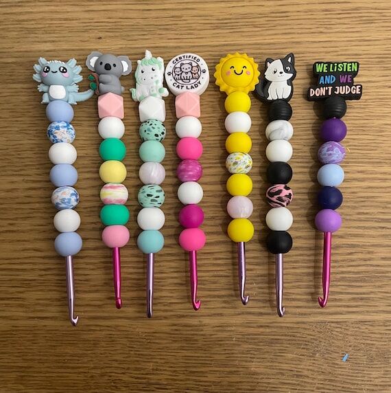 Handmade Beaded Crochet Hooks – Ergonomic C...