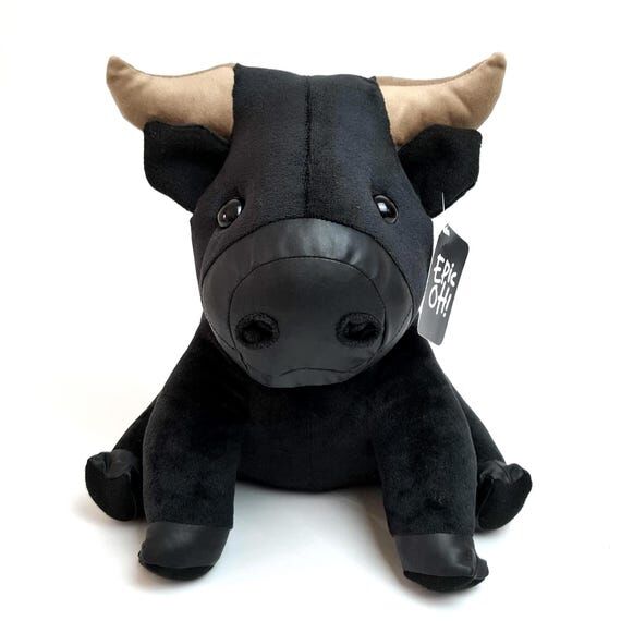 Handmade Plush Bull: Soft Stuffed Farm Animal...