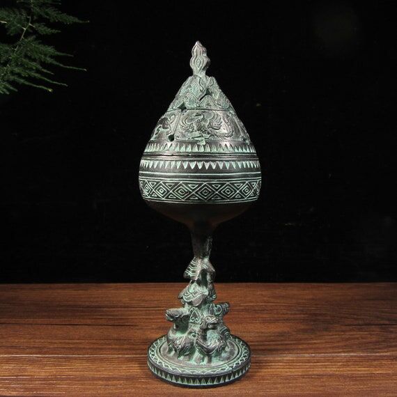 Buddhism Temple Boshan Censer, Copper Joss In...