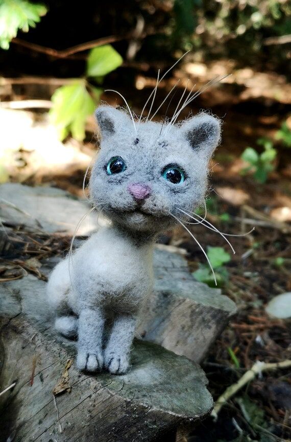 Cat figure, kitten needle felted animals,tiny...