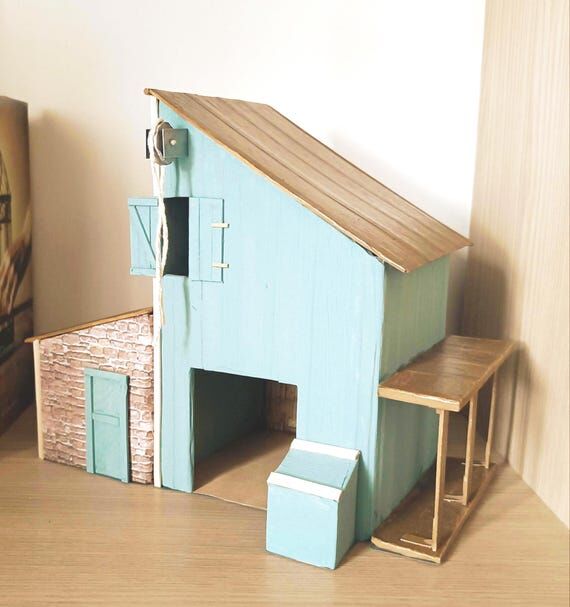 Handmade Walnut Grove Barn Miniature...
