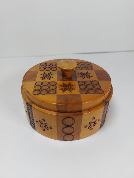 Vintage / Antique Wood Money Box Piggy Bank -...