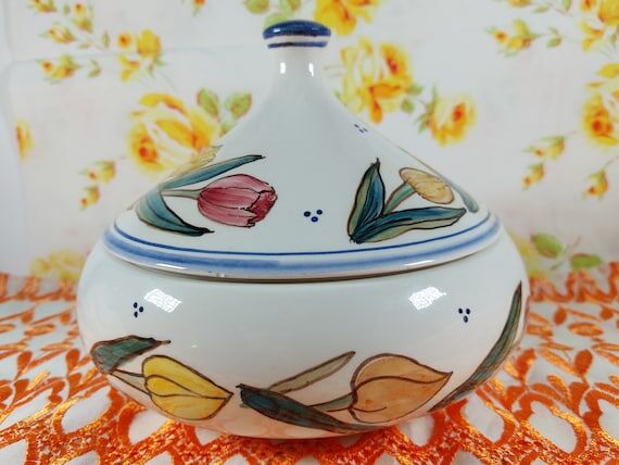 Lidded Bowl - Delft Holland USA - Handmade / ...