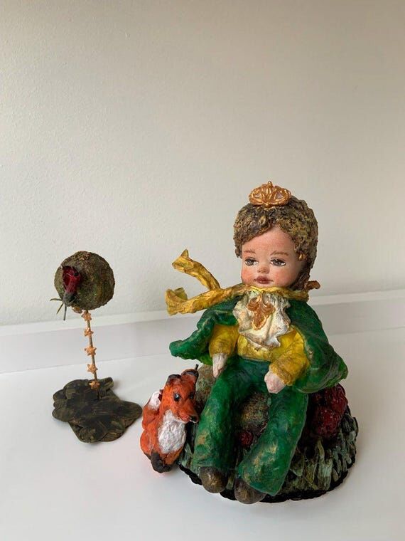 OOAK Little Prince Art Doll with Fox | Handma...