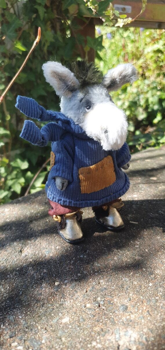 Artist teddy donkey, teddy toys, OOAK....
