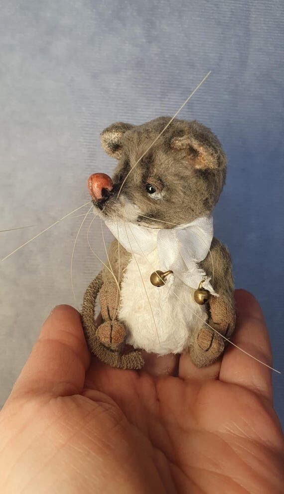 Artist Teddy Mouse: Miniature Viscose Plush T...