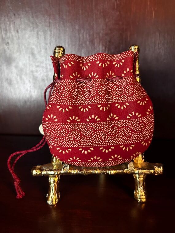 Inden-Ya Lacquered Leather Japanese Drawstrin...