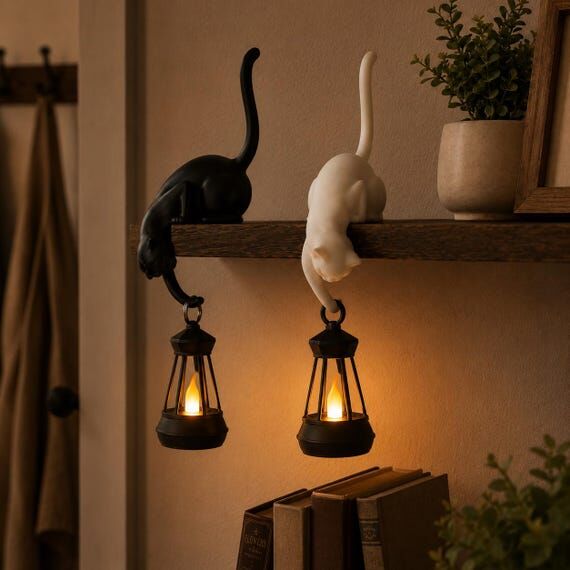 Personalized 3D Printed Cat Shelf Hook with L...