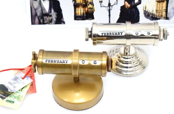 Handmade Brass Personalized Calendar Tabletop...