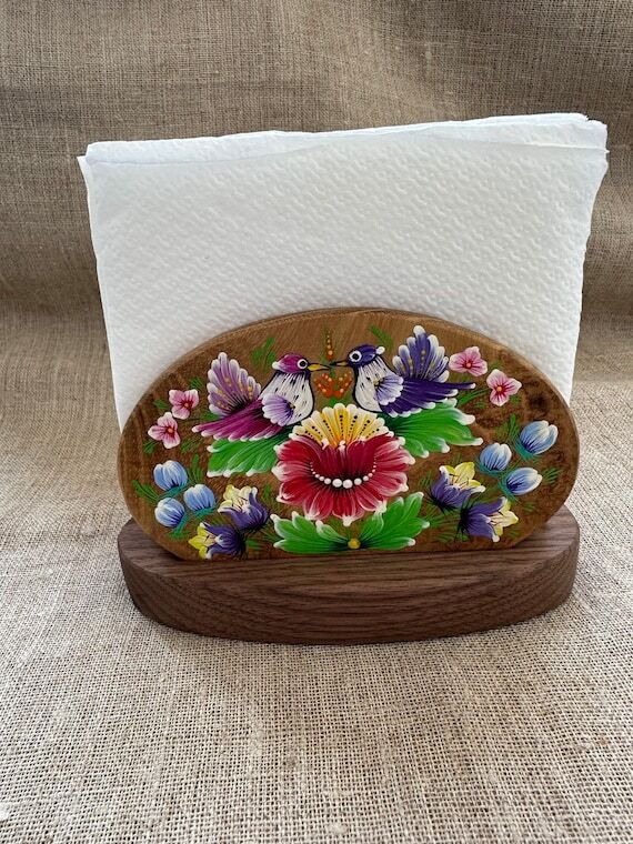 Handpainted Napkin Holder, Wooden Sunflowers ...